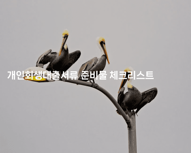 개인회생대출서류 준비물 체크리스트-oTT